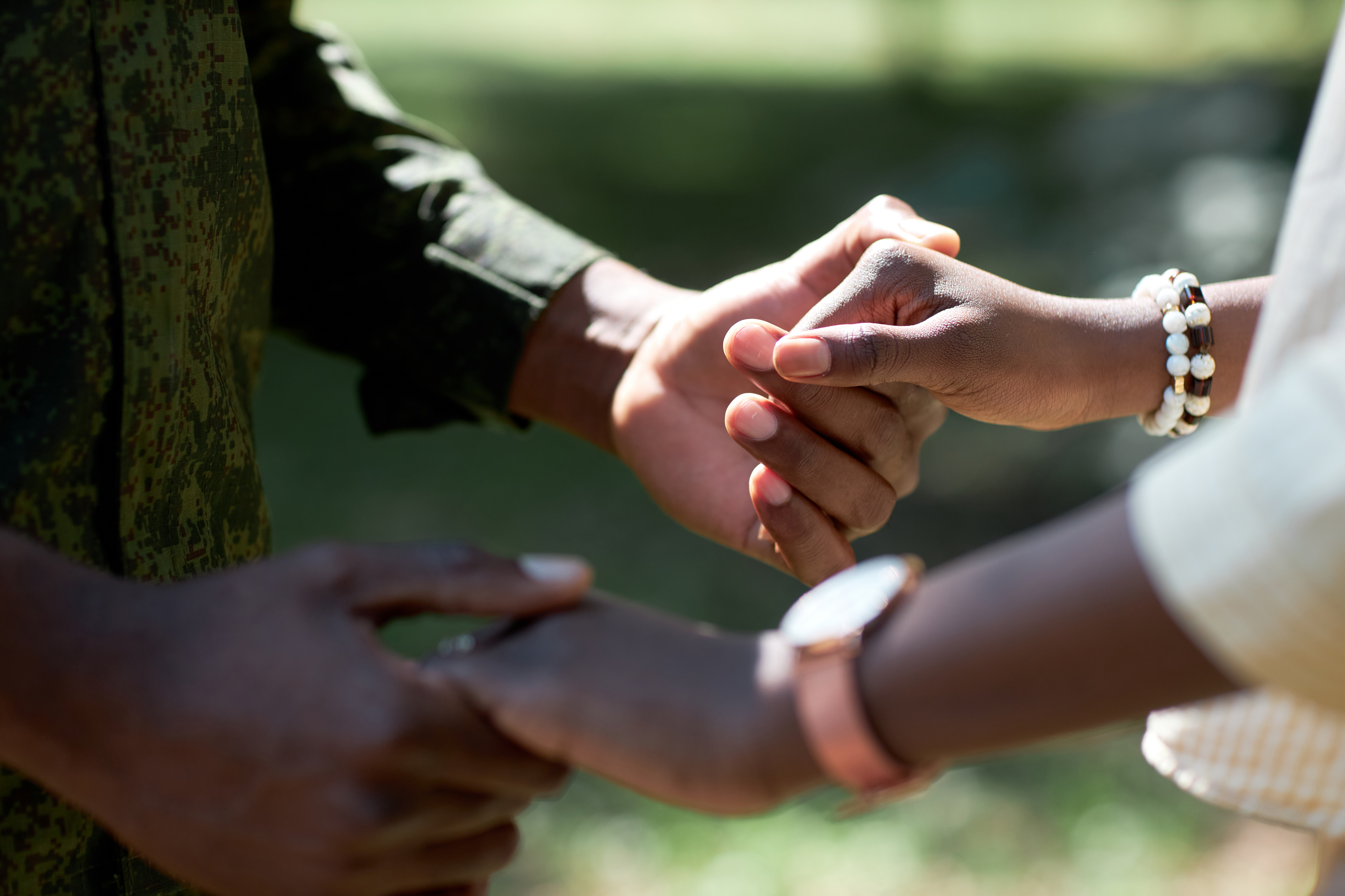 Client receiving humanitarian legal help